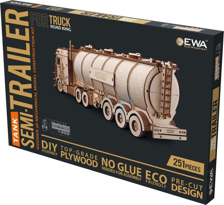 Produktbild Eco Wood Art 3D Holz Modellbausatz - Tankauflieger für Road King Stattelschlepper