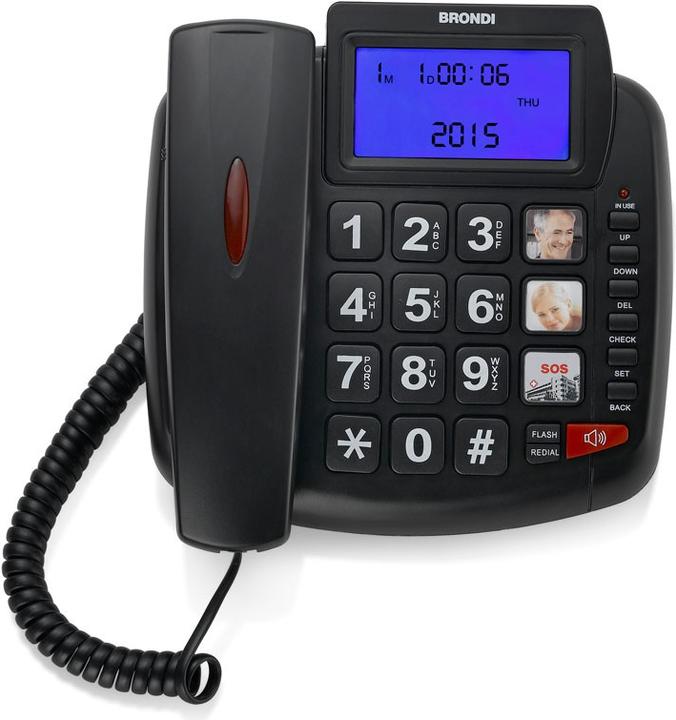 Immagine prodotto Brondi Telefono Fisso Bravo 90 LCD Nero Audio Boost/Vivavoce/Lista Chiamate