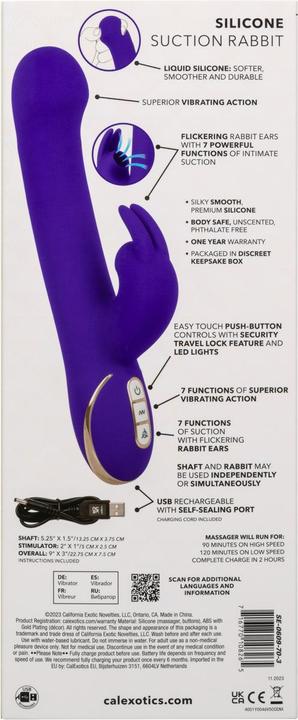 Image du produit CalExotics Jack Rabbit Vibrateur & Stimulateur 7 Vibrations Et Mode Succion Bleu