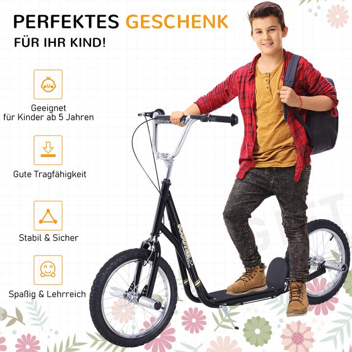 Produktbild Homcom Kinderroller Mit Handbremse, extra dicker Luftbereifung, Höhenverstellbarer Lenker