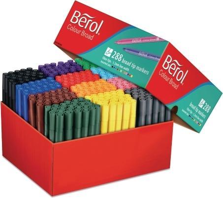 Actual product image Newell Fibre ink berol colourbroad, pack of 288 assorted colours (288 x)