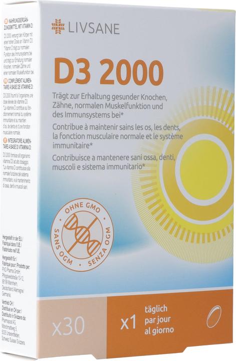 Livsane Vitamin D3 2000 Tabl (30 Stück, Tabletten, 21 g)
