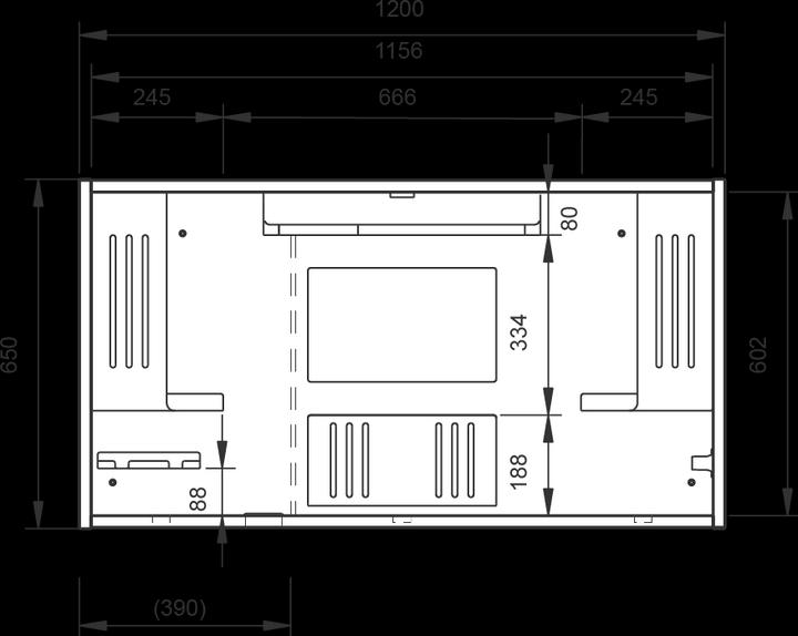 Produktbild Hammerbacher Wandschreibtisch (1200 x 260 x 650 mm)