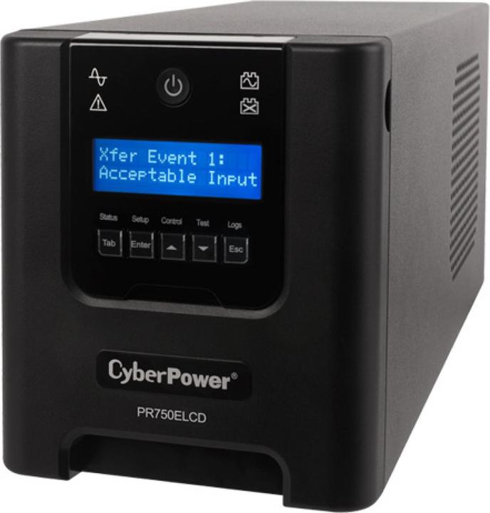 Actual product image Cyberpower PR750ELCD Line-Interactive 750VA/675W Sinsuwelle AVR LCD Output(6) IEC RS232 USB HID EPO SNMP (O... (750 VA, 675 W, Line-interactive UPS)