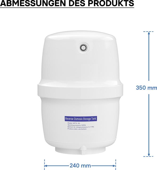 Actual product image Naturewater Reversed osmosis 3 G Water Tank 11.35 l