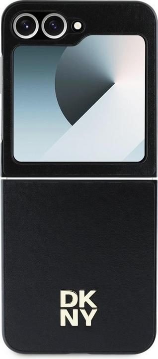 Produktbild DKNY DKHCZF6PSMCSLK Z Flip6 F741 czarny/black lether Matal Stack Logo (Samsung Galaxy Z Flip7 FE, Samsung Galaxy Z Flip6)