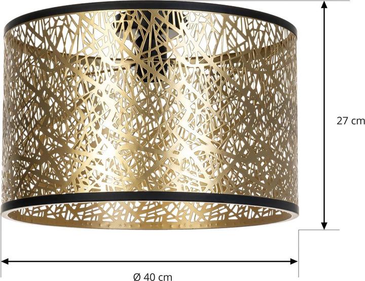 Immagine prodotto Lindby Plafoniera Yonah in metallo nero oro (E27)