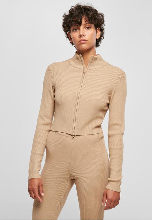 Actual product image Urban Classics Ladies Cropped Rib Knit Zip Cardigan - 19407 (4XL)