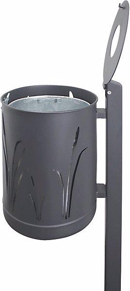Image du produit Renner Helmuth Poubelle d'extérieur 50 l, à sceller dans du béton, noir-gris structuré. (50 l)