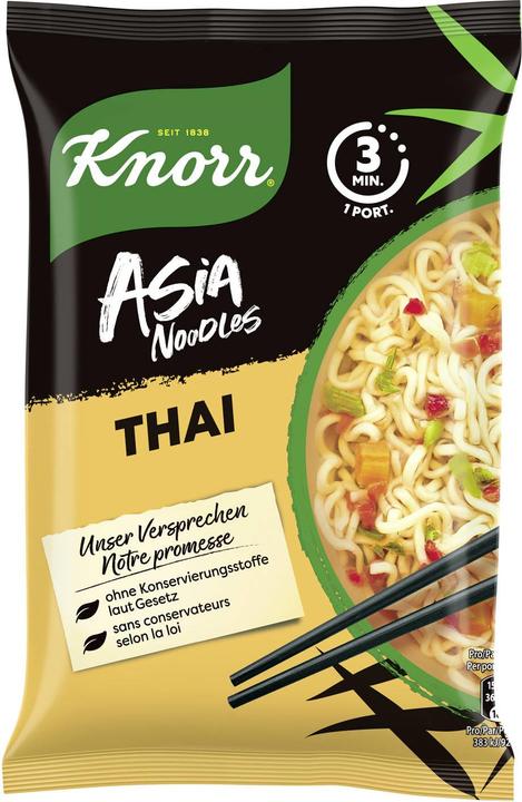 Produktbild Knorr Asia Noodles Thai Beutel, Asiatisch Instant Nudeln Snack, in nur 3 Minuten zubereitet (70 g)