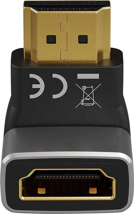 Actual product image Goobay HDMI angle adapter 270° vertical, 8K @ 60 Hz, gold-plated (HDMI)