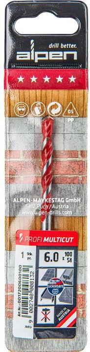 Produktbild Alpen Hartmetall Mehrzweckbohrer 6 m (6 mm)