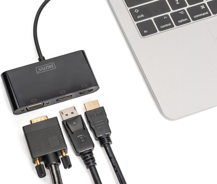 Produktbild Digitus USB Typ-C zu (HDMI, DP, VGA, 8.80 cm)