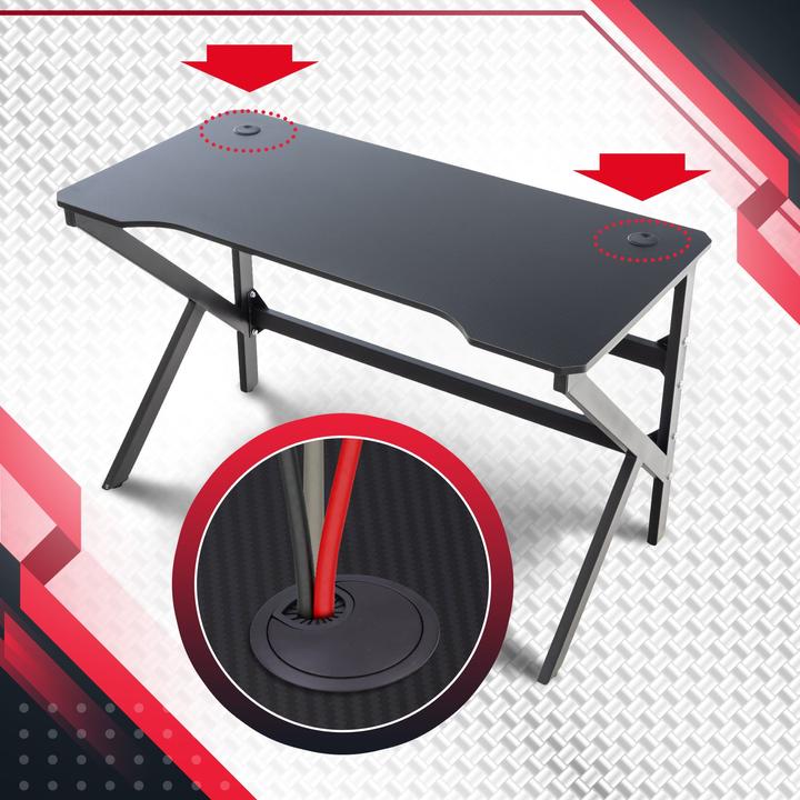 Image du produit CLP Table de jeu Lewiston K LED, rouge