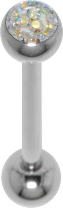 Bijouteria Zungenpiercing (Chirurgenstahl 316L, Epoxiharz, Kristall)