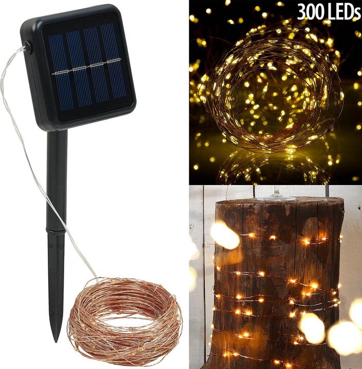 Image du produit Lunartec Guirlande lumineuse solaire en fil de cuivre (30 m)