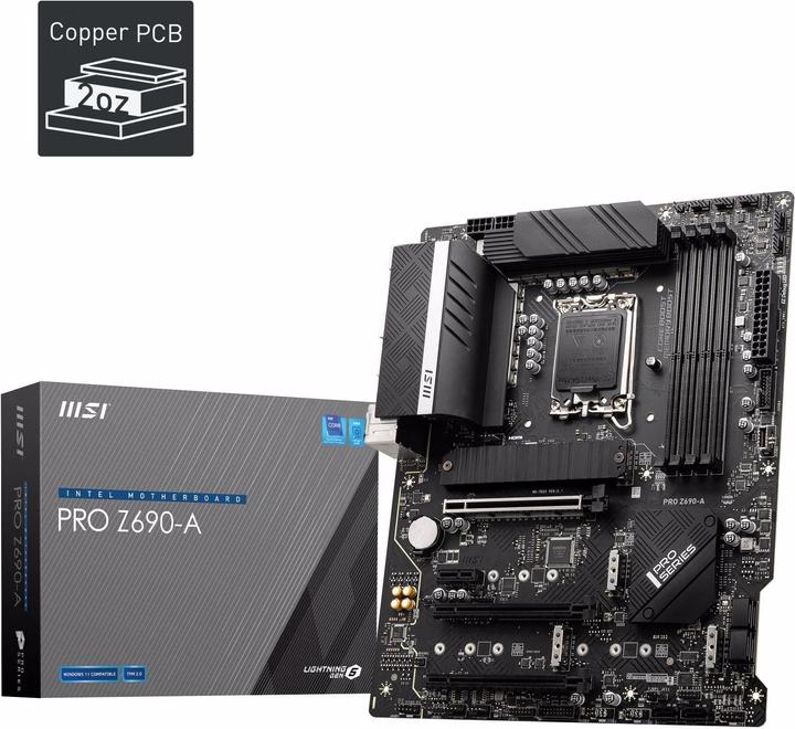 Produktbild MSI Pro Z690-A (LGA 1700, Intel Z690 (DDR5), ATX)