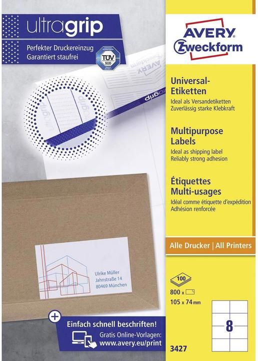 Actual product image Avery Universal labels