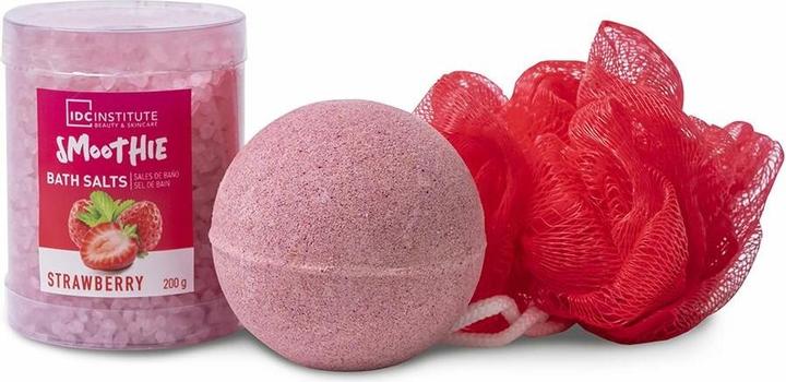 Immagine prodotto IDC Institute Set regalo per la festa della mamma Sali da bagno al frullato di fragola e spugna da bagno