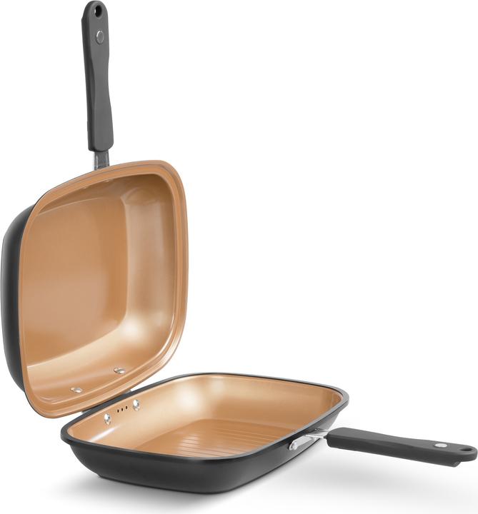 MediaShop Livington Black Doubletta (Grillpfanne, Kochtopf, Aluminium, Edelstahl)