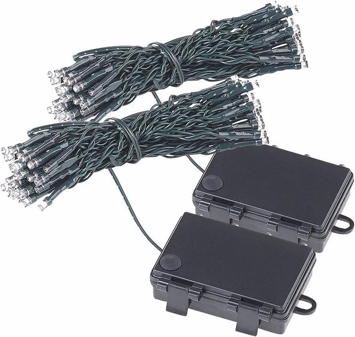 Produktbild Lunartec 2er-Set LED-Lichterketten mit 50 LEDs, Timer, Batterie, warmweiss, 5 m