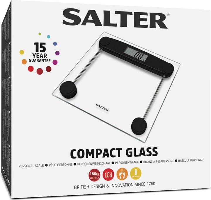 Immagine prodotto Salter 9208 BK3R Bilancia elettronica da bagno compatta in vetro (180 kg)