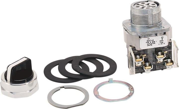 Produktbild Allen Bradley Wahlschalter Rastend Knopf Weiss Serie 800T
