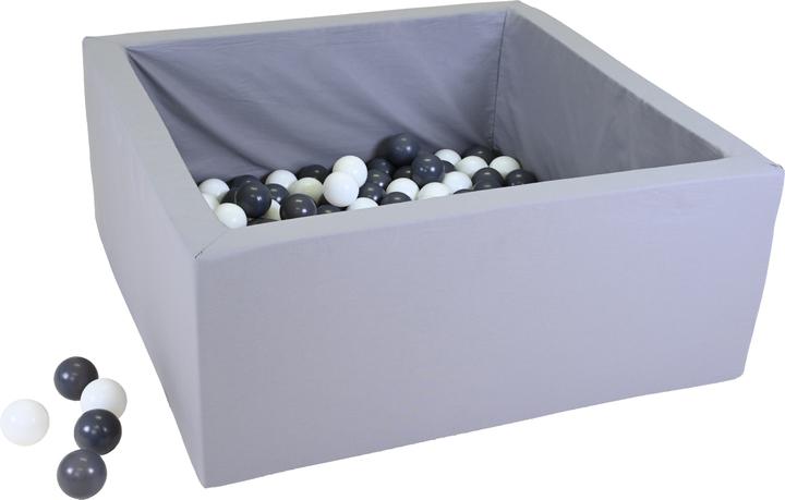 Knorrtoys Bällebad soft eckig "Grey" - 100 balls grey/white