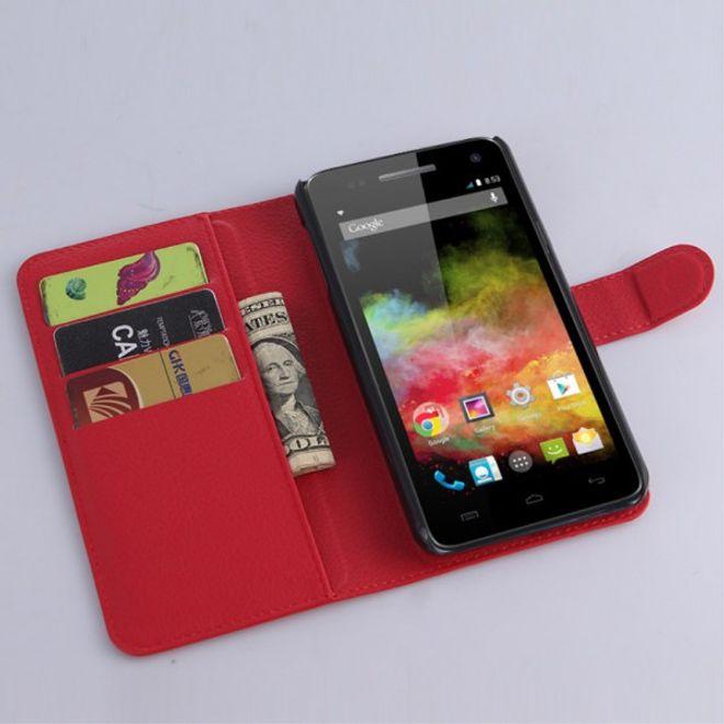 Produktbild MU Classic Litchi Leder Bookcover Series (Wiko Rainbow 4G)