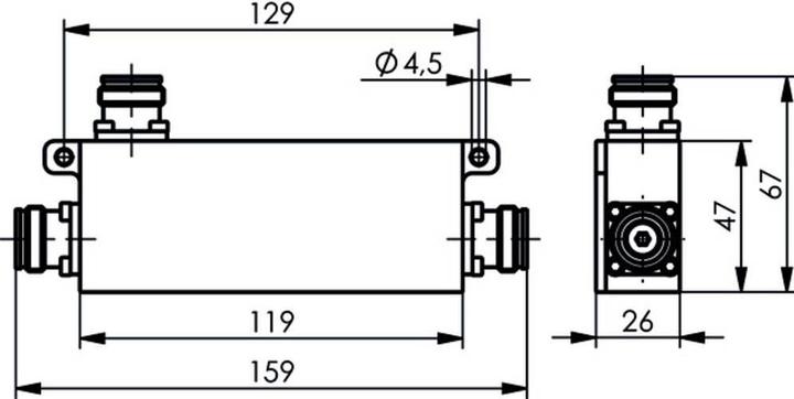 Image du produit Telegärtner 4.3-10 Coupleur directionnel (f), 10 dB, 340-2700 MHz, -161 (Séparateur PoE)