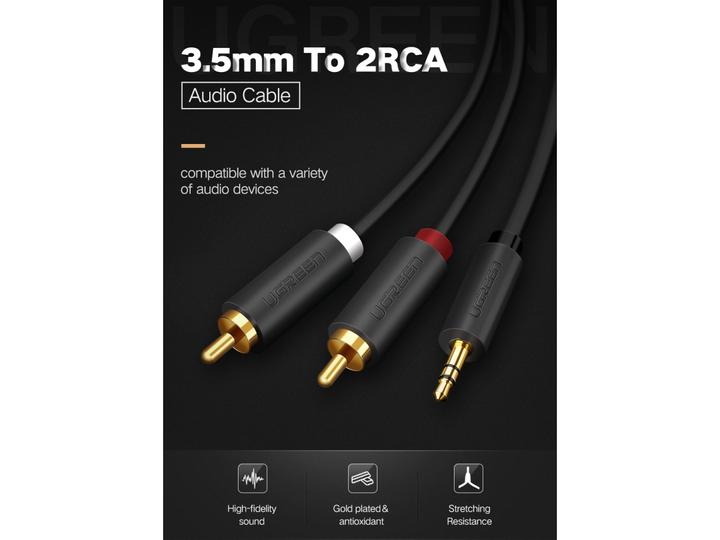Actual product image Ugreen 3.5mm Klinke — 2x Cinch (2 m, 3.5mm jack (AUX))