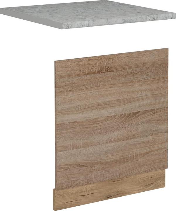 Actual product image Vicco Geschirrspülblende R-Line, Sonoma/Goldkraft Eiche, 60 cm, AP Marmor