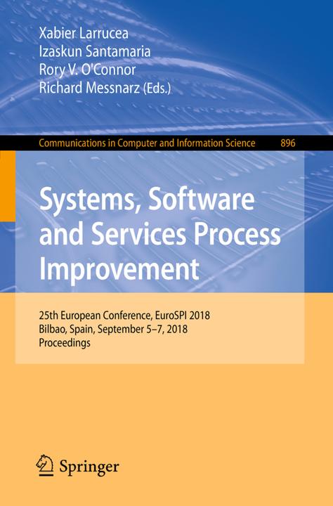 Produktbild Systems, Software and Services Process Improvement (Richard Messnarz, Xabier Larrucea, Rory V. O'Connor, Izaskun Santamaria)