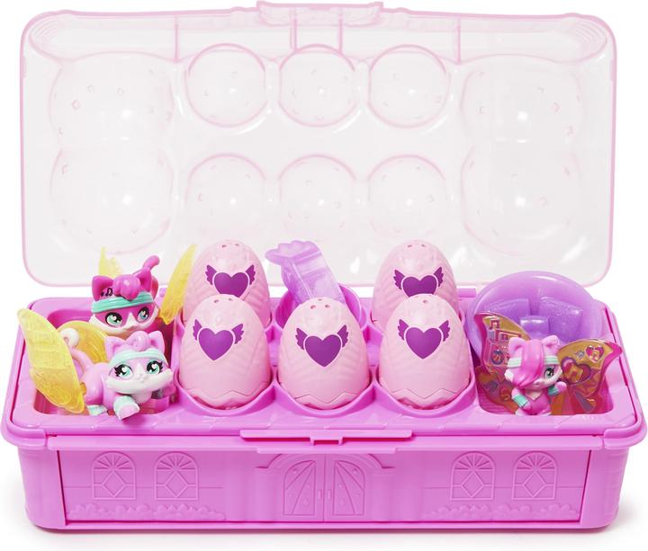 Produktbild Hatchimals Family Adventures Eierkarton mit Katzen-Familie, Spielset mit 10 CollEGGtibles-Figuren