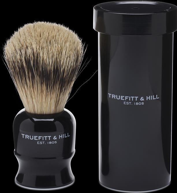 Truefitt & Hill Reiserasierpinsel Silberspitz Faux Ebony (Rasierpinsel)