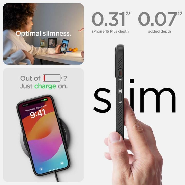 Immagine prodotto Spigen Liquid Air iPhone 15 Plus 6.7" nero lucido/opaco (Apple iPhone 15 Plus)