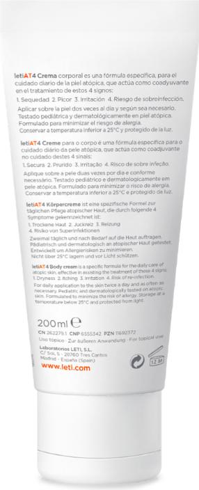 Produktbild Leti AT4 Atopic Skin Körpercreme bei Neurodermitis, 200 ml Creme (Körpercreme, 200 ml)