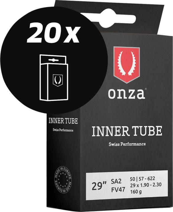 Image du produit Onza Carton de 20 chambres à air SA2 29 x 1.90 - 2.30 0.6mm (Presta (SV), 29", 47 mm)