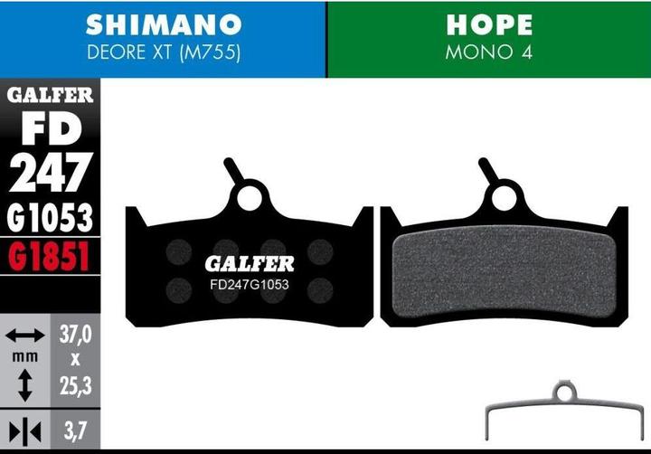 Galfer Bike Standard Bremsbeläge (Shimano, Hope, Semi-Metallisch)