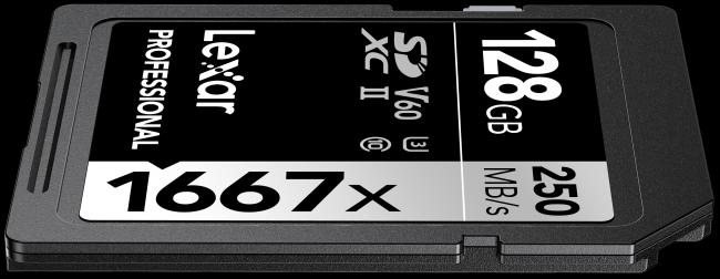 Actual product image Lexar Professional 1667x (128 GB, SDXC, U3, UHS-II)