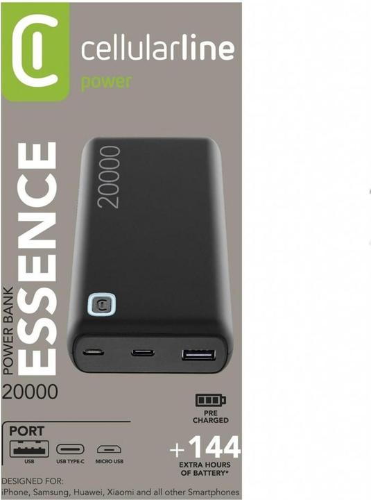 Actual product image Cellularline Essence (20000 mAh, 12 W, 74 Wh)
