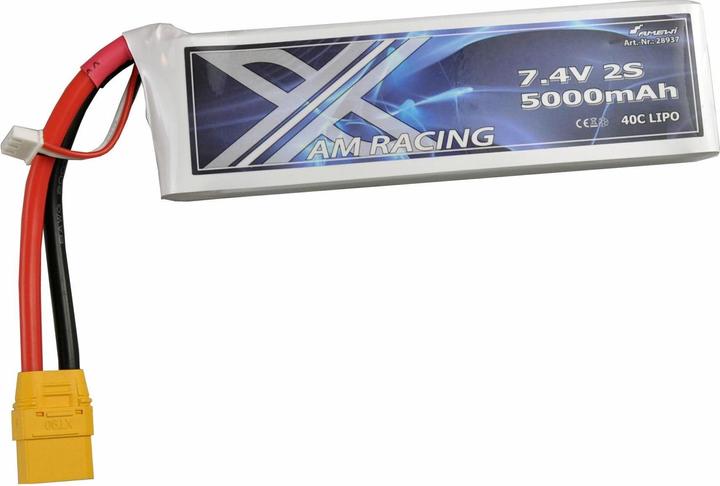 Actual product image Amewi RC Battery LiPo 5000 mAh 7.4 V 40C XT90 (7.40 V, 5000 mAh)