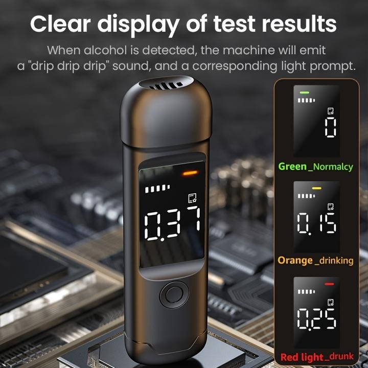 Produktbild PhoneLook Digitaler Alcootest tragbares Atemalkoholmessgerät mit LCD-Display (USB-C, wiederaufladbar)