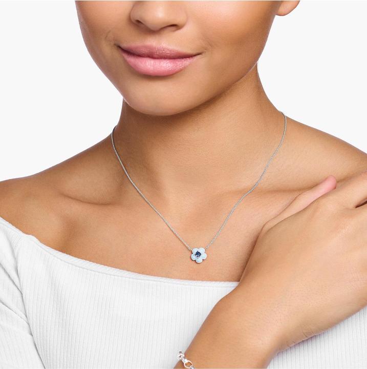 Immagine prodotto Thomas Sabo Collana fiore con pietra blu in argento (Smalto, Argento 925, 40 - 45 cm)