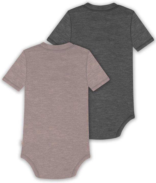 Image du produit Normani Lot de 2 bodies manches courtes bébé mérinos "Tihoi" - 9321 (74)