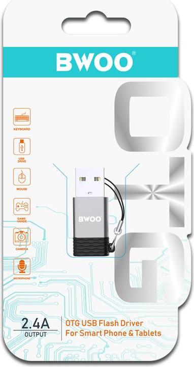 Produktbild Bwoo Adapter BZ-38 USB-C - USB grau OTG (USB Typ C, USB-A)