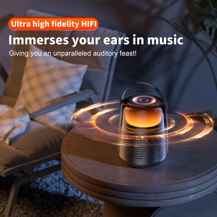 Produktbild Qere Bluetooth 5.3 Lautsprecher HF55 20W 3D Surround Sound LED Licht IPX5 & USB-C