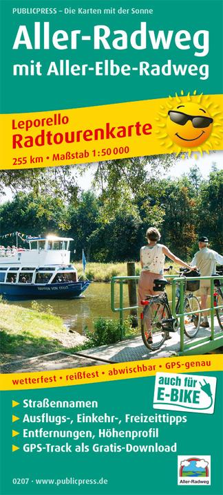 Produktbild PublicPress Radwanderkarte Aller-Radweg mit Aller-Elbe-Radweg, 27 Teilktn., Auch für E-Bike
