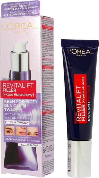 L'Oréal Paris L'Oréal Revitalift Filler Eye and Face Cream with Hyaluronic Acid 30ml (Fluid, 30 ml, Day)