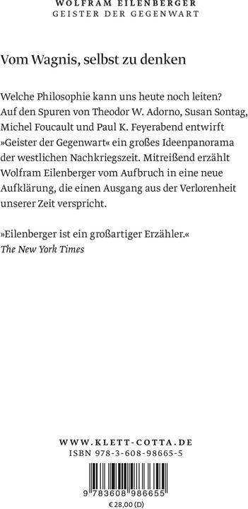 Nährwerte und Zutaten Geister der Gegenwart (Deutsch, Wolfram Eilenberger, 2024)